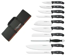 3 Claveles Knife Bag With 9 Knives + 1 Sharpening Steel From The DOMVS Series