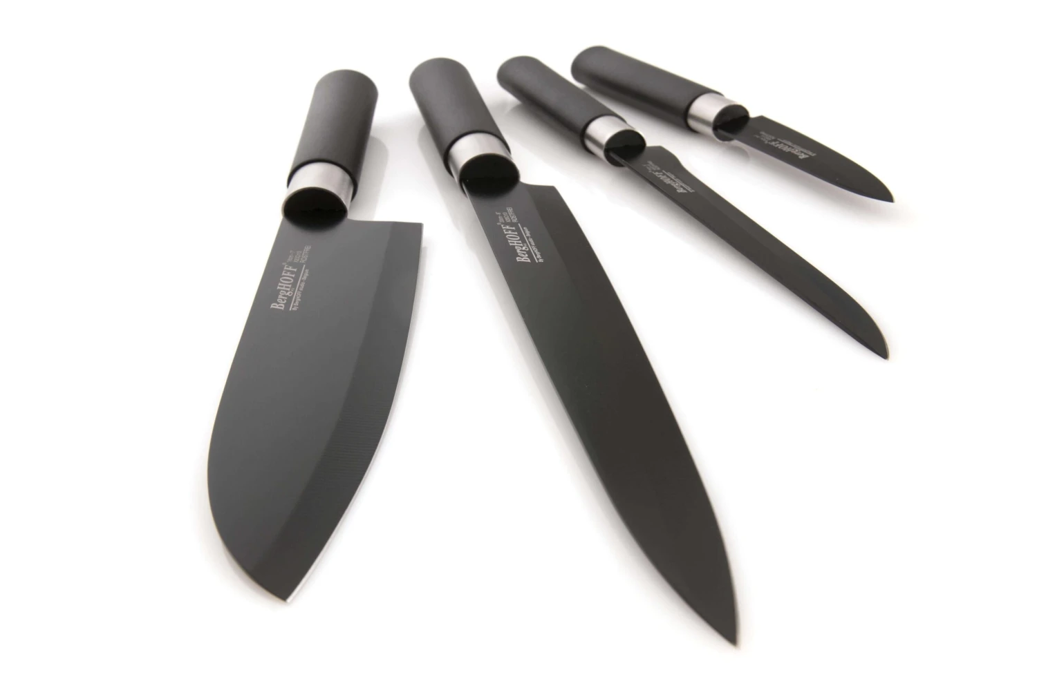 BergHOFF Essentials 4-piece Knife Set - Black Ceramic Coating 2 BergHOFF Essentials 4-piece Knife Set - Black Ceramic Coating - Image 2
