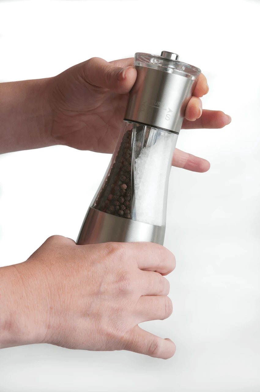 BergHOFF Essentials Salt And Pepper 2 In 1 Mill - Stainless Steel 2 BergHOFF Essentials Salt And Pepper 2 In 1 Mill - Stainless Steel - Image 2