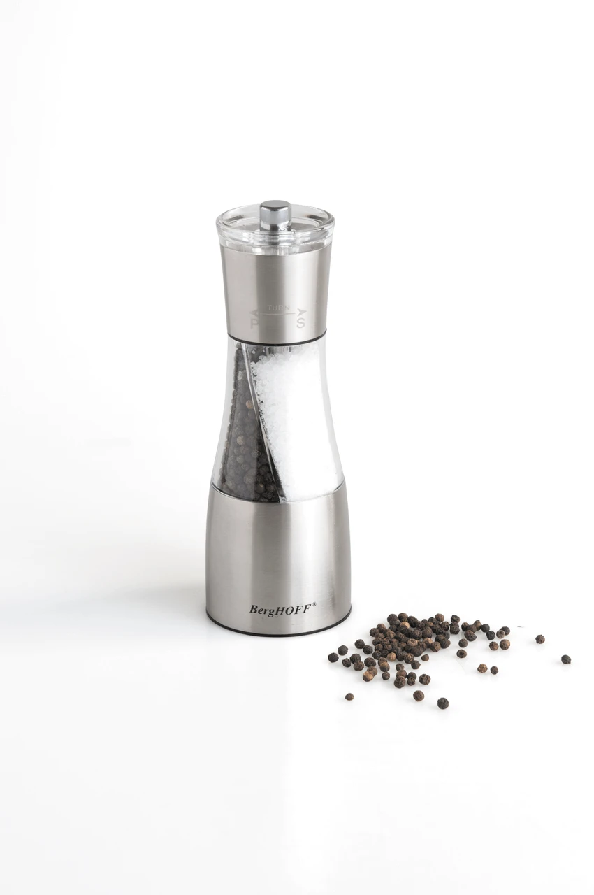 BergHOFF Essentials Salt And Pepper 2 In 1 Mill - Stainless Steel 1 BergHOFF Essentials Salt And Pepper 2 In 1 Mill - Stainless Steel