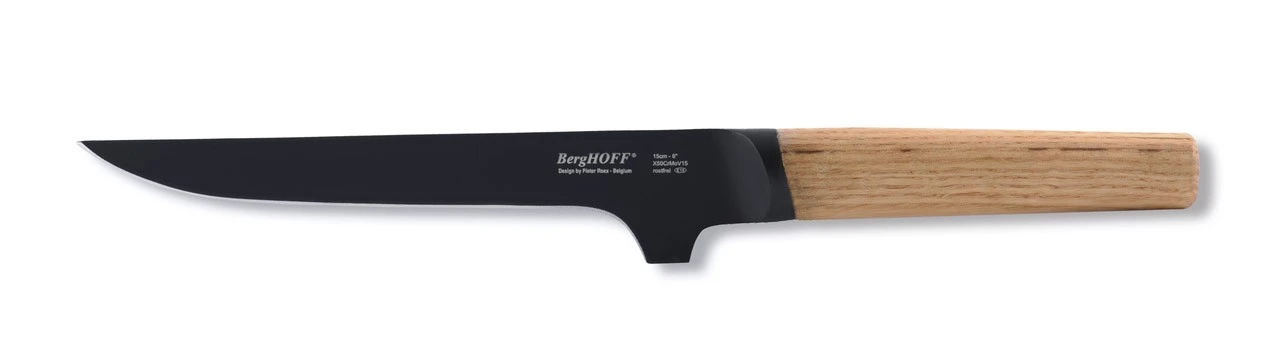 BergHOFF Ron Titan Ash Wood Boning Knife 15cm - Black Titanium Coating 1 BergHOFF Ron Titan Ash Wood Boning Knife 15cm - Black Titanium Coating