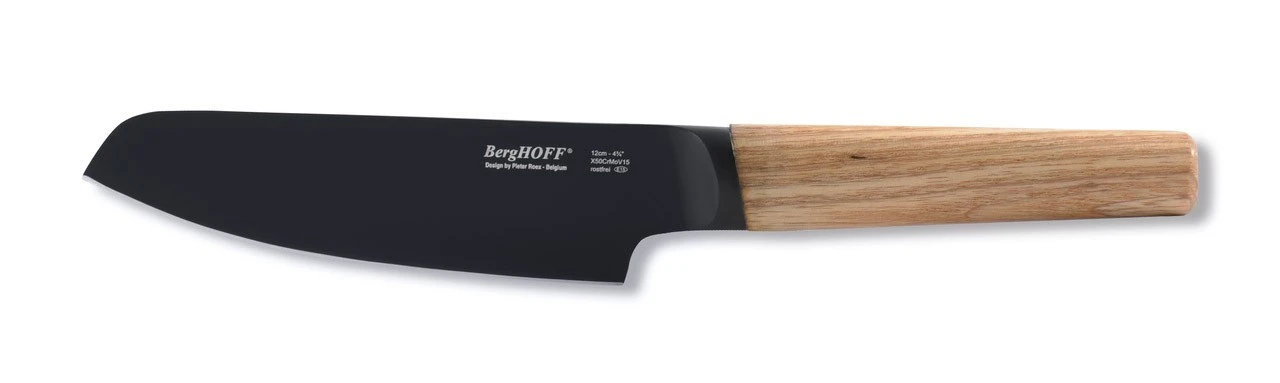 BergHOFF Ron Titan Ash Wood Vegetable Knife 12cm - Black Titanium Coating 1 BergHOFF Ron Titan Ash Wood Vegetable Knife 12cm - Black Titanium Coating