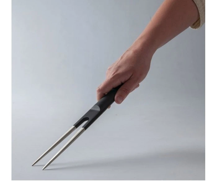 BergHOFF Ron Titan Carving Fork 17cm - Black Steel Handle 2 BergHOFF Ron Titan Carving Fork 17cm - Black Steel Handle - Image 2