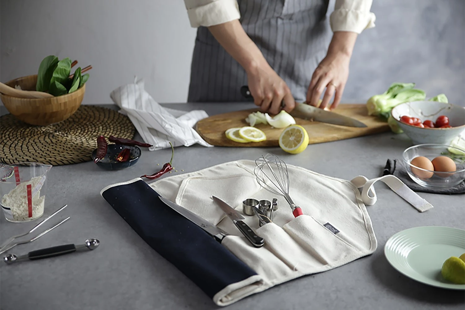 CHEF ROLL 7 Canvas Empty Roll Bag For 7 Kitchen Knives And Utensils 16 CHEF ROLL 7 Canvas Empty Roll Bag For 7 Kitchen Knives And Utensils - Image 16