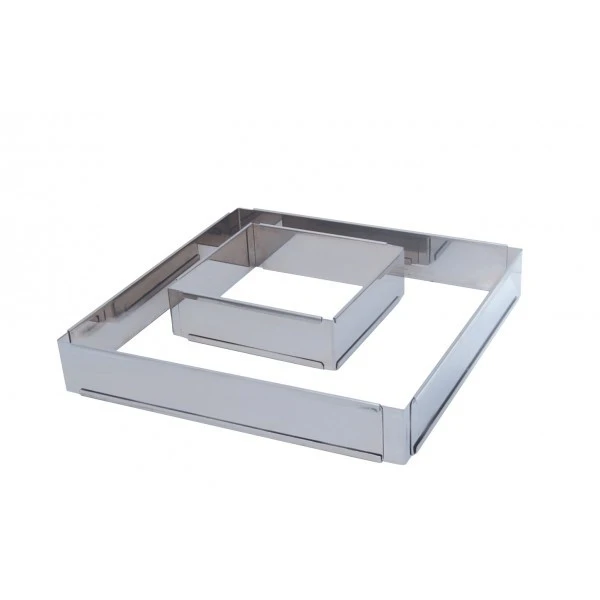 DE BUYER Professional Extensible Square Baking Frame - Stainless Steel 1 DE BUYER Professional Extensible Square Baking Frame - Stainless Steel