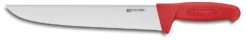 Fischer Knife Case With 7 Red Handle Butcher Knives And Accessories -Sabatier Sales Store fischer 7 piece butcher knife case red handles 6 scaled