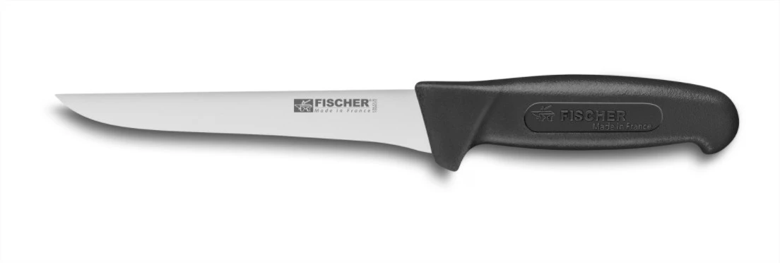 Fischer Boning Knife Straight Blade 17cm - Black Handle 1 Fischer Boning Knife Straight Blade 17cm - Black Handle