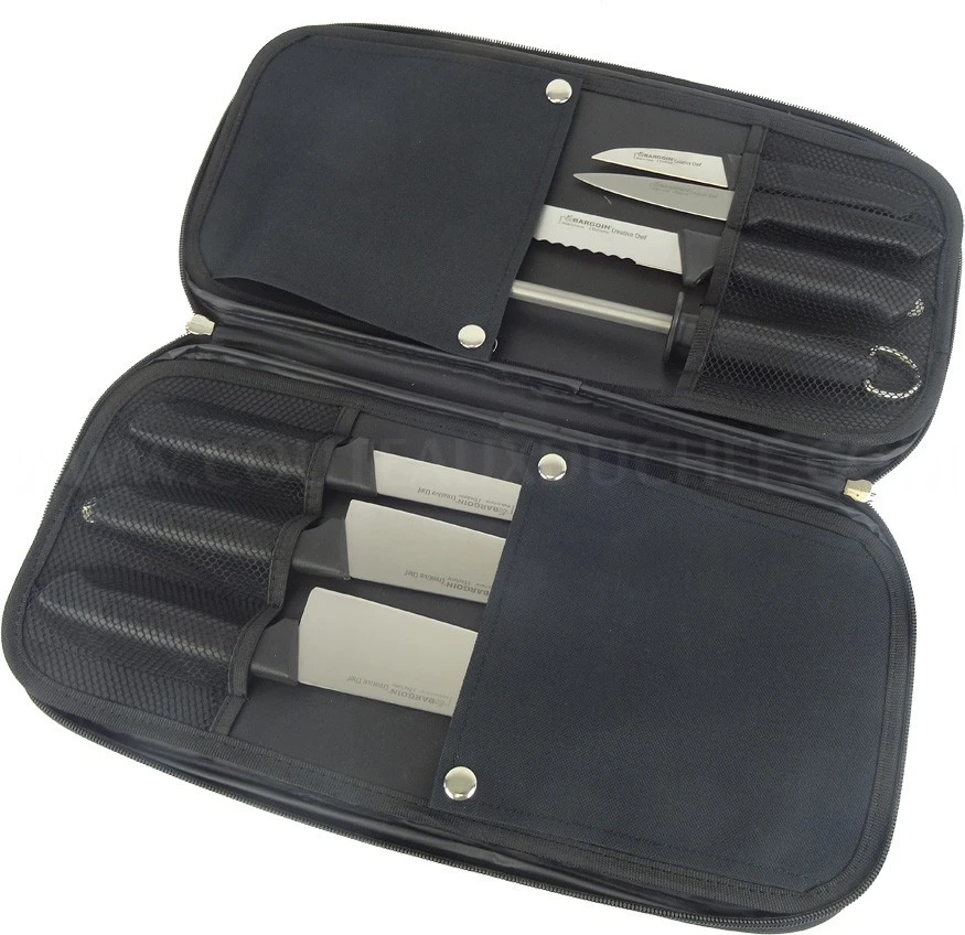 FISCHER Creative Chef Profesional Knife Bag With 6 Knives + 1 Sharpener Steel 1 FISCHER Creative Chef Profesional Knife Bag With 6 Knives + 1 Sharpener Steel