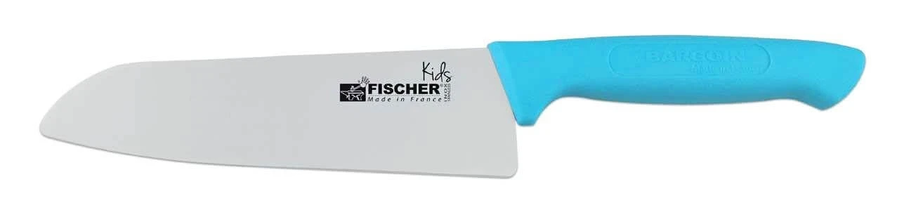 Fischer Kids Santoku Knife 18cm Blue Handle 1 Fischer Kids Santoku Knife 18cm Blue Handle