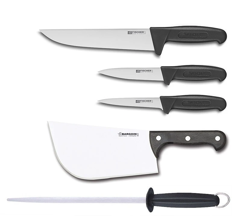 Fischer Professional Butcher Case With 4 Knives + 1 Sharpening Steel 2 Fischer Professional Butcher Case With 4 Knives + 1 Sharpening Steel - Image 2