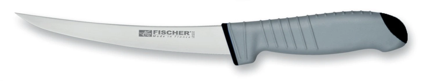 Fischer Sandvik Boning Knife Rigid Blade 13cm - Black And Grey Handle 1 Fischer Sandvik Boning Knife Rigid Blade 13cm - Black And Grey Handle