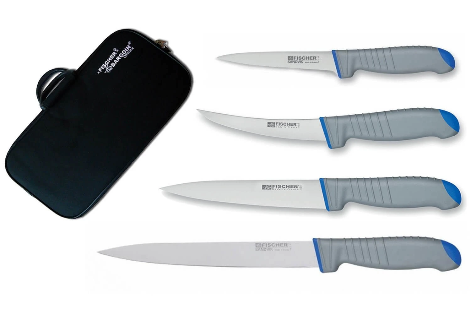 FISCHER Special Butcher Bag With 4 Sandvik Professional Knives 1 FISCHER Special Butcher Bag With 4 Sandvik Professional Knives