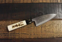 Jikko Tokusei Japanese Ajikiri Knife 12cm Nihon Steel Blade, Magnolia Wood Handle -Sabatier Sales Store jikko tokusei japanese ajikiri knife 12cm nihon steel blade magnolia handle 2