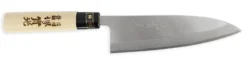 Jikko Tokusei Japanese Deba Knife 18cm Nihon Steel Blade, Magnolia Wood Handle