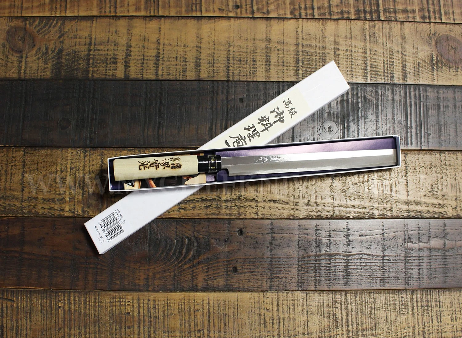 Jikko Tokusei Japanese Takohiki Knife 24cm Nihon Steel Blade, Magnolia Wood Handle 2 Jikko Tokusei Japanese Takohiki Knife 24cm Nihon Steel Blade, Magnolia Wood Handle - Image 2