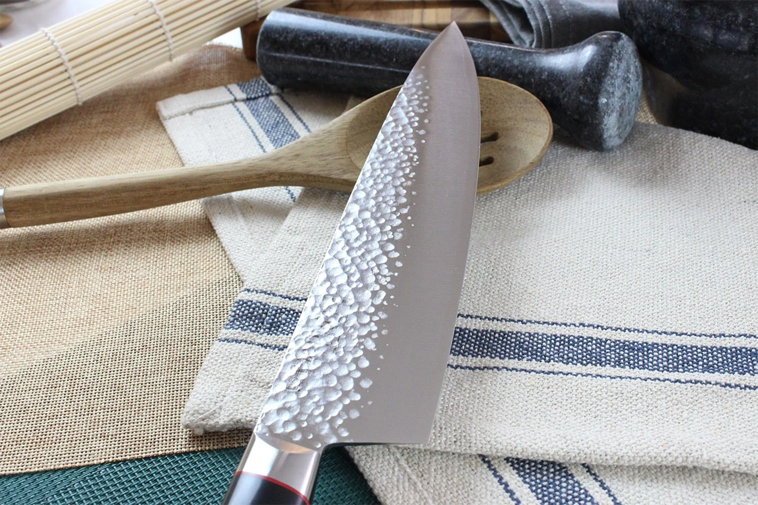 Kanetsugu Pro-J Chef Knife Hammered Blade 23cm 4 Kanetsugu Pro-J Chef Knife Hammered Blade 23cm - Image 4