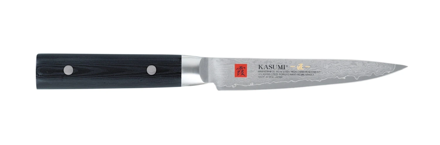 Kasumi Masterpiece Japanese Paring Knife Damascus Steel Blade 12cm 1 Kasumi Masterpiece Japanese Paring Knife Damascus Steel Blade 12cm