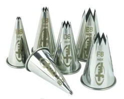 Mallard Ferriere Set Of 6 Fluted Stainless Steel Nozzles