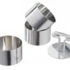PATISSE Set Of 3 Stainless Steel Cake Rings 9cm + Tamper