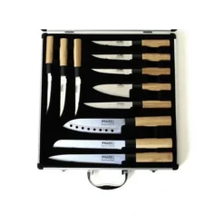 Pradel Excellence Knife Case With 11 Japanese-style Knives 13 Pradel Excellence Knife Case With 11 Japanese-style Knives -Sabatier Sales Store pradel excellence 11 piece knife case japanese style 6
