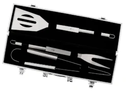 Pradel Excellence 3-piece Barbecue Tool Set With Metallic Case -Sabatier Sales Store pradel excellence 3 piece barbecue tool set metallic case 2