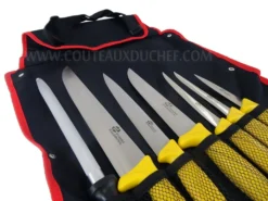 Pradel Excellence Butcher's Knife Bag With 6 Knives + 1 Sharpening Steel -Sabatier Sales Store pradel excellence butcher knife bag 6 knives 1 sharpening steel 2