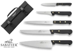 SABATIER 5-piece Kitchen Knife Bag - Stainless Steel Blades And POM Handles