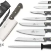 Sabatier 8-piece Knife Set + 1 Sharpening Steel In A Roll Bag