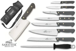 Sabatier 8-piece Knife Set + 1 Sharpening Steel In A Roll Bag