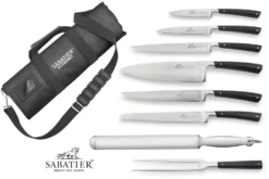 Sabatier Edonist 6-piece Knife Bag Set + 1 Carving Fork + 1 Sharpening Steel