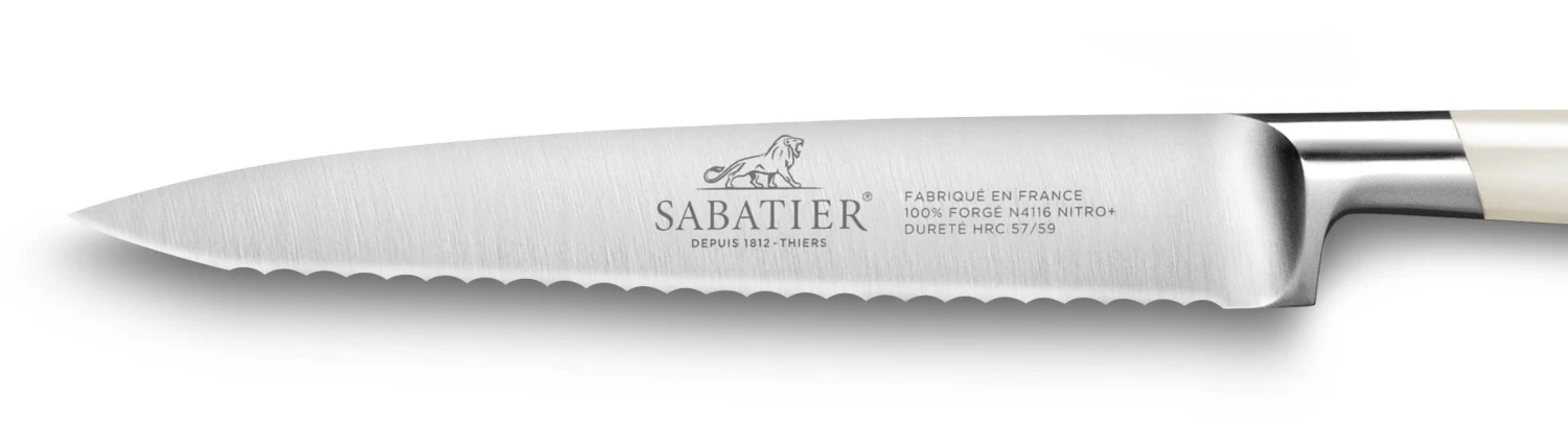 Sabatier Edonist Perle Utility Knife Serrated Blade 13cm - Fully Forged 2 Sabatier Edonist Perle Utility Knife Serrated Blade 13cm - Fully Forged - Image 2