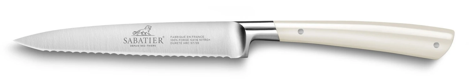 Sabatier Edonist Perle Utility Knife Serrated Blade 13cm - Fully Forged 1 Sabatier Edonist Perle Utility Knife Serrated Blade 13cm - Fully Forged