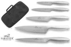 Sabatier Fuso Nitro+ 5-piece Knife Bag Set - Stainless Steel Blades And Handles