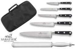 Sabatier Ideal 100% Forged Set Of 5 Kitchen Knives + 1 Sharpening Steel + Knife Bag