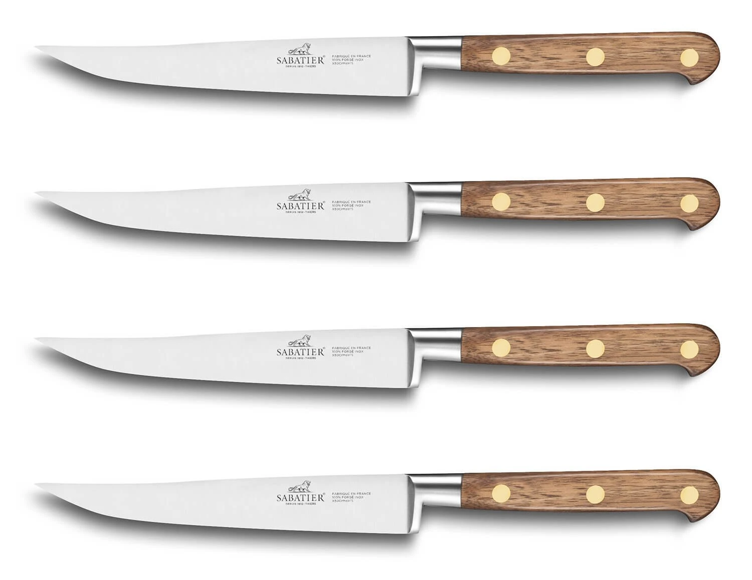 Sabatier Perigord 4-piece Steak Knife Set 13cm Walnut Wood Handles