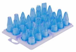 Set Of 24 Piping Nozzles Made Of Blue Polycarbonate