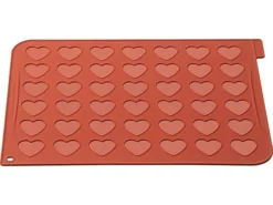 Silicone Macaroon Baking Sheet With 42 Heart-shaped Holes