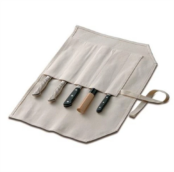 TOJIRO Traditional Japanese Empty Canvas Bag With Space For 5 Knives 8 TOJIRO Traditional Japanese Empty Canvas Bag With Space For 5 Knives - Image 8