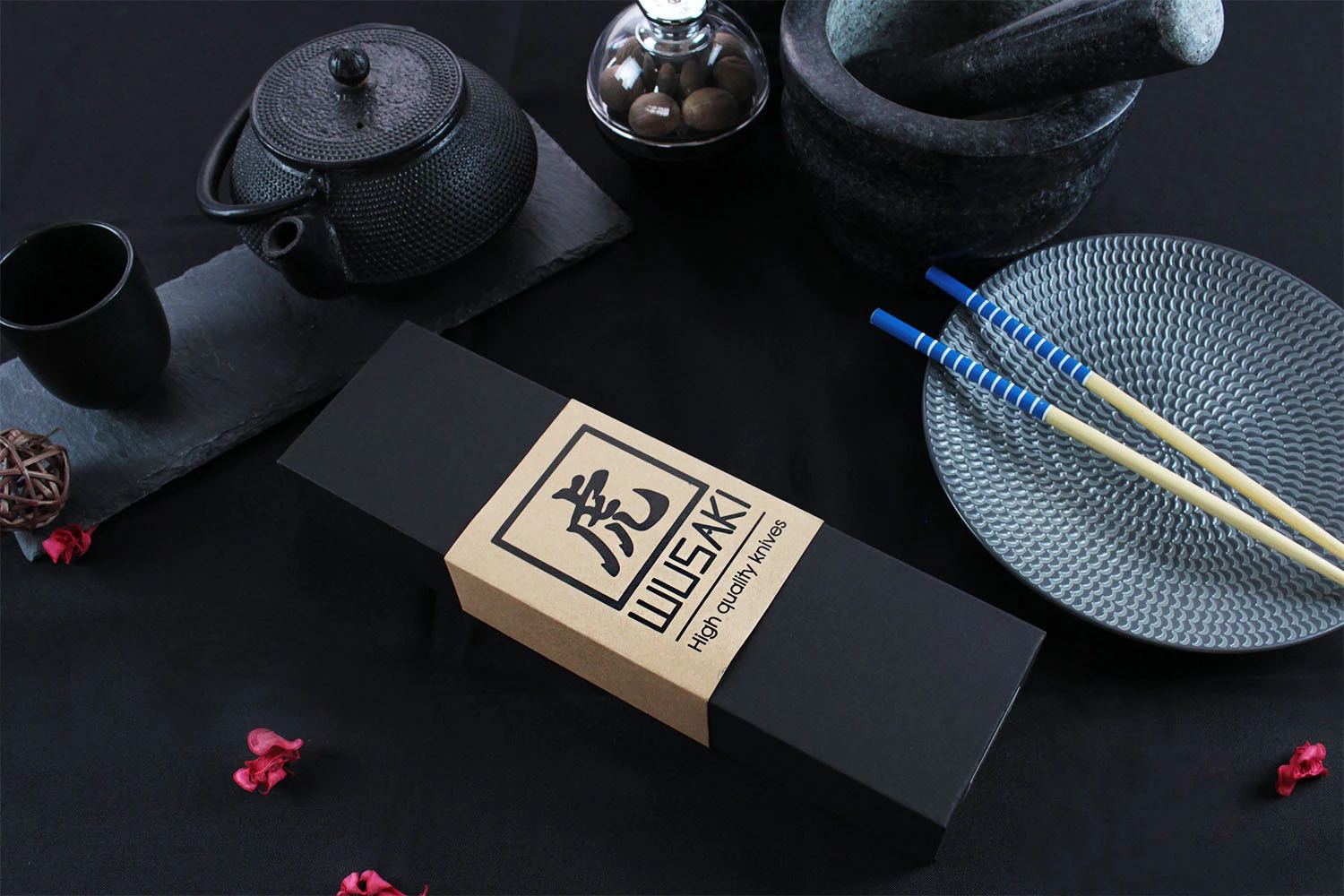 Wusaki Damas VG10 Nakiri Knife 17cm Olive Wood Handle 8 Wusaki Damas VG10 Nakiri Knife 17cm Olive Wood Handle - Image 8