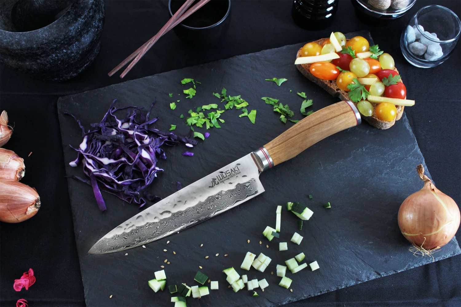 Wusaki Damas VG10 Pack With Chef Knife 20cm + Whetstone 3000/8000 4 Wusaki Damas VG10 Pack With Chef Knife 20cm + Whetstone 3000/8000 - Image 4