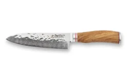 Wusaki Damas VG10 Santoku Knife 17cm Olive Wood Handle