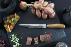 Wusaki Damas VG10 Set With 5 Kitchen Knives + 1 Roll Bag -Sabatier Sales Store wusaki damas vg10 set 5 kitchen knives 1 roll bag 4