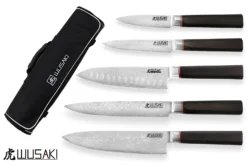 Wusaki Ebony VG10 Set With 5 Kitchen Knives + 1 Roll Bag