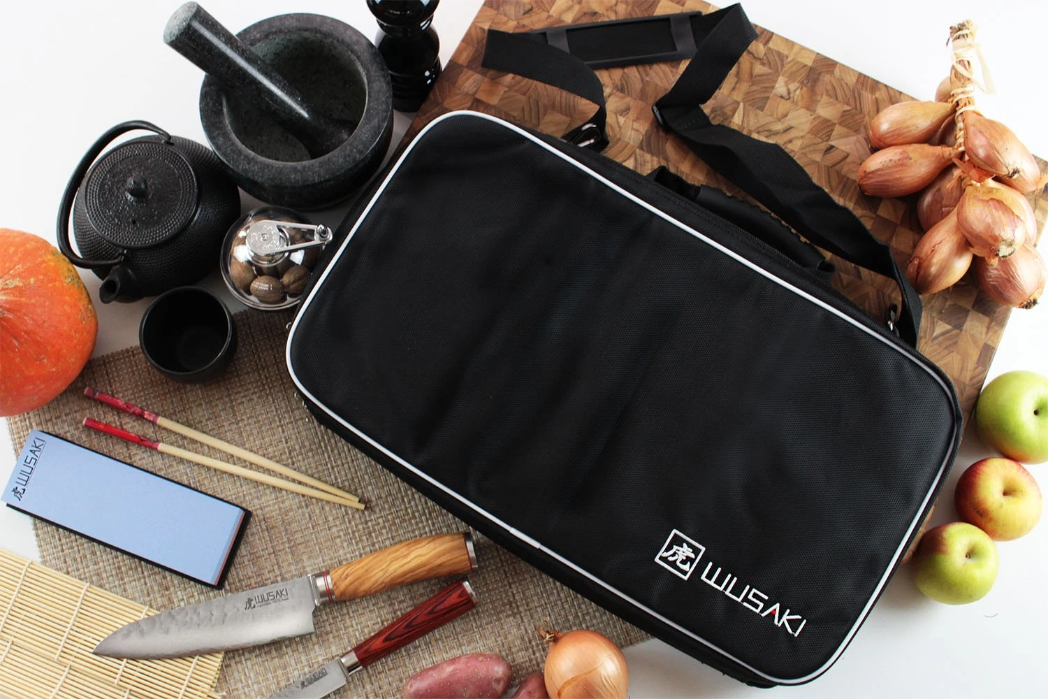 Wusaki Empty Bag For 21 Kitchen Knives And Utensils + 1 Large Storage Pocket 2 Wusaki Empty Bag For 21 Kitchen Knives And Utensils + 1 Large Storage Pocket - Image 2