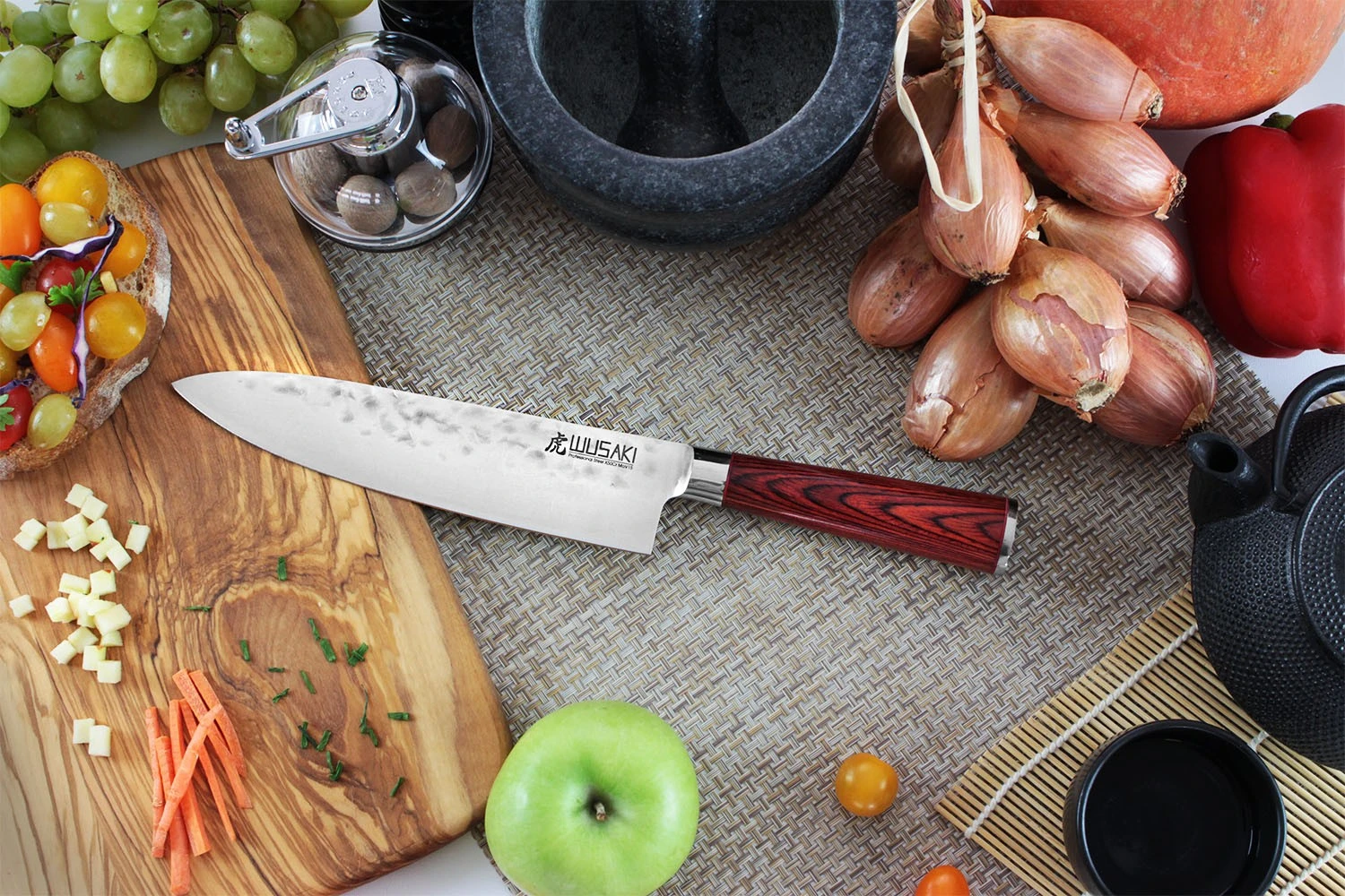 Wusaki Pakka X50 Set With 5 Kitchen Knives + 1 Roll Bag 2 Wusaki Pakka X50 Set With 5 Kitchen Knives + 1 Roll Bag - Image 2