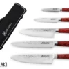 Wusaki Pakka X50 Set With 5 Kitchen Knives + 1 Roll Bag