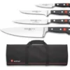 Wusthof Classic Knife Bag With 4 Kitchen Knives